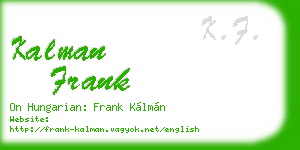 kalman frank business card