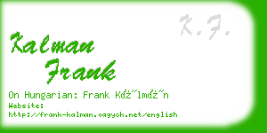 kalman frank business card